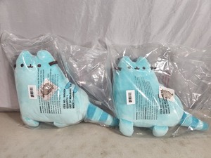 2 New GUND Pusheen Dinosheen Blue Dino Dinosaur Cat Plush