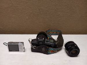 lot 61 image: MINOLTA MAXXUM 300SI SINGLE LENS REFLEX CAMERA & OLYMPUS DIGITAL CAMERA