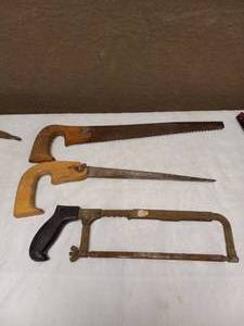 lot 107 image: (5) HAND SAWS