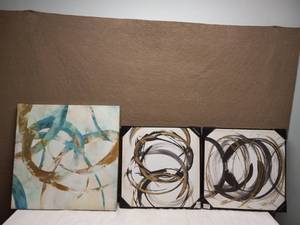 lot 95 image: (3) CANVAS ART PRINT