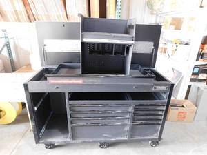 lot 71 image: Husky 63 in. W x 23 in. D Heavy Duty 11-Drawer Mobile Workbench Tool Chest with Flip-Top Stainless Steel Top in Matte Black