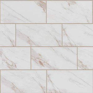 lot 3 image: Marazzi Sanden Calacatta Gold Marble Matte 12 in. x 24 in. Glazed Porcelain Floor and Wall Tile (265 sq. ft.)