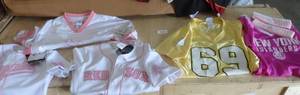 Girls - 2 Vikings shirts, Red Sox and Royals jerseys, NY Islanders