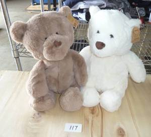 2 Super Super Soft Teddy Bears - Great Christmas gifts about 14 tall