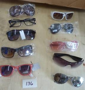10 pair of adult sunglasses