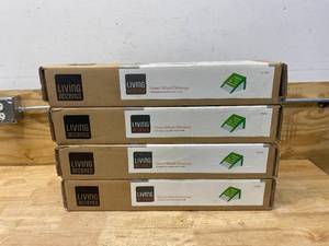LIVING ACCENTS Lot of 4- Green Wood Ottomans