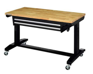 HUSKY 46 in. Adjustable Height Work Table with 2-Drawers in Black