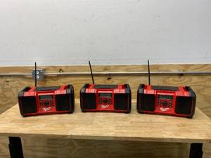 MILWAUKEE Lot of 3-  M18 18-Volt Lithium-Ion Cordless Jobsite Radios
