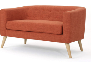 Christopher Knight Home Bridie Mid-Century Modern Loveseat, Muted Orange Fabric