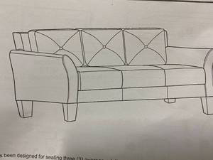Curve Arm Couch (Gray)
