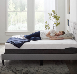 LUCID 12 Inch Hybrid Mattress  Bamboo Charcoal and Aloe Vera Infused- Memory Foam Mattress- Moisture Wicking  Odor Reducing