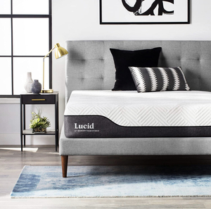LUCID 12 Inch Hybrid Mattress  Bamboo Charcoal and Aloe Vera Infused- Memory Foam Mattress- Moisture Wicking  Odor Reducing