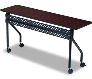 ICEBERG ICE68058 68058 Officeworks Mobile Training Table with Wheels, MahoganyBlack, 60 x 18 x 29, 18x60