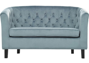 Modway EEI-2615 Prospect Velvet Upholstered Contemporary Modern Loveseat In Sea Blue
