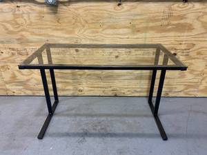 Metal Desk with Glass Top