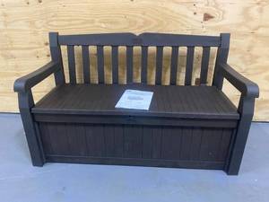 KETER Solana 70 Gallon Outdoor Storage Bench (Brown)