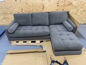 AMAZON BRAND Rivet Aiden Mid-Century Modern Reversible Sectional Sofa (86) - Otter Gray