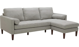 AMAZON BRAND Rivet Aiden Mid-Century Modern Reversible Sectional Sofa (86) - Light Gray