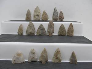 lot 25 image: Collection of Stone Arrowheads