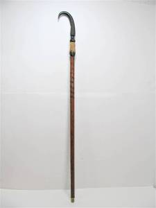 lot 55 image: Wonderful Antique 19th Century Walking Stick wHorn Handle