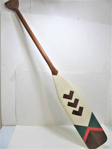 lot 56 image: Hand Painted Wooden Canoe Paddle