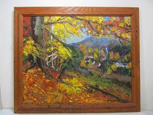 lot 74 image: Beautiful Landscape FallAutumn Oil or Acrylic on Canvas Painting