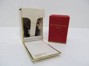 lot 79 image: 2 Vintage Designer Small Full Perfume Bottles - Givenchy & Raphael