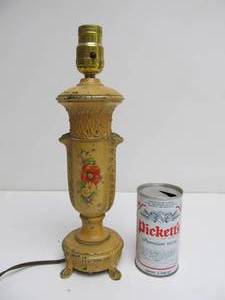 lot 97 image: Signed Antique MITCHELL 1920s Painted Spelter Table Lamp