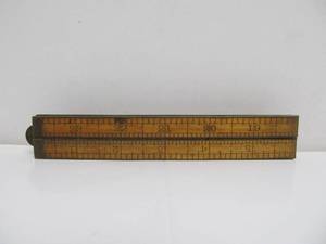 lot 123 image: Antique STANLEY SWEETHEART No. 62 Folding Boxwood & Brass Ruler