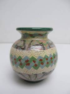 lot 107 image: Very Nice Mid Century Signed Jean Gerbino Art Pottery Small Vase