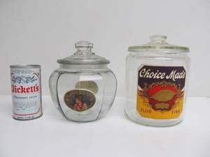 lot 96 image: 2 Antique TobaccoCigar Advertising Jars 
