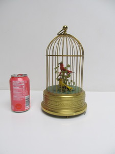 lot 287 image: Quality Vintage German Bird in Cage Music Box