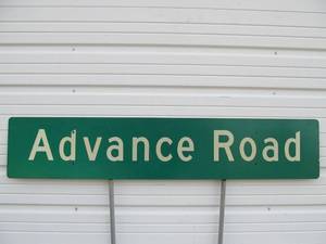 lot 141 image: LARGE Vintage Road Sign Advance Road