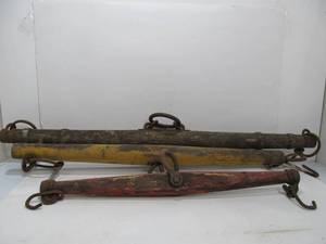 lot 142 image: 3 Primitive Antique Horse Yokes