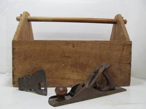 lot 149 image: Antique Plane Hatchet Head & Tool Carrier