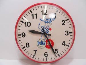 lot 151 image: Working Vintage POLK DOT DAIRY Advertising Clock