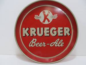 lot 152 image: Old Vintage KRUEGER Metal Beer Tray