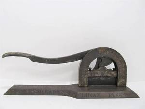 lot 197 image: Fantastic Antique Cast Iron Climax Cut Plug Advertising tobacco Cutter