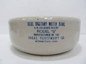 lot 208 image: Old Vintage Ideal Stoneware Sanitary Bowl