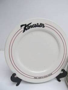 lot 168 image: Set of 12 LArge Vintage REstaurant Ware SteakChop Plates from Kincaids Steak House