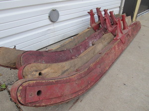 lot 182 image: Set of LARGE Heavy Duty Antique Snow Sleigh SkidsRunners