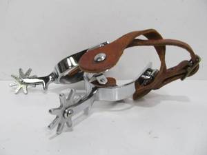 lot 223 image: Set of Vintage Leather Horse Spurs