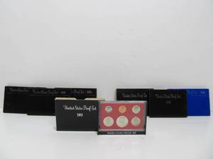 lot 231 image: Group of Consecutive Year US Mint Proof Coin Sets 1977-1983
