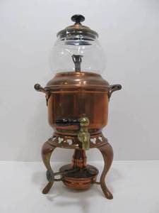 lot 235 image: Very Nice Antique Copper HE STERNEAU Coffee Machine
