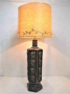 lot 244 image: Mid Century Decorative Base with Fiberglass Shade Accent Lamp