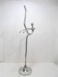 lot 261 image: Lovely LARGE Chrome Figural Sculpture of a Dancer