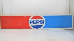 lot 263 image: LARGE Vintage 1970s Metal PEPSI Store Display Sign