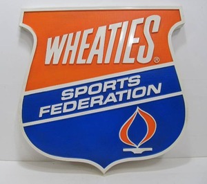 lot 273 image: Vintage WHEATIES Sports Federation Advertising Display Sign