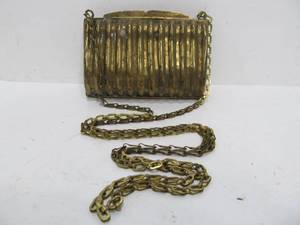 lot 330 image: Old Vintage Art Deco Solid Brass Purse