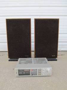 lot 341 image: Working Vintage ONKYO Model TX-25 Tuner Amplifier & Pair of Vintage Realistic Speakers
